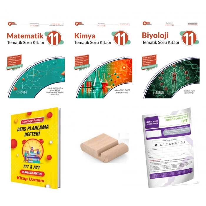 11.Sınıf Kimya Biyoloji Matematik Soru Kitabı-Maarif Model 2027+TYT Deneme+Tlf Tutucu+Plan Def