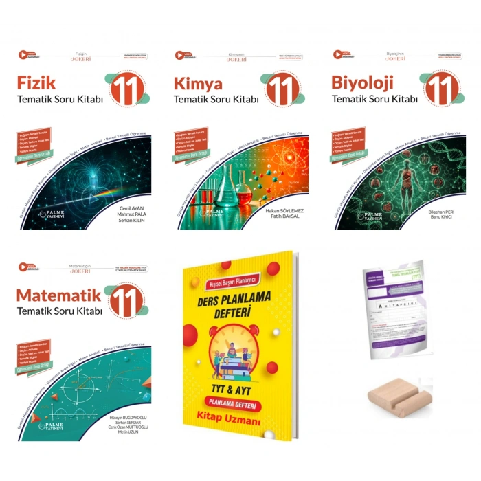 11.Sınıf Fizik Kimya Biyo Matematik Soru Kitabı-Maarif Model 2027+TYT Deneme+Tlf Tutucu+Plan Def