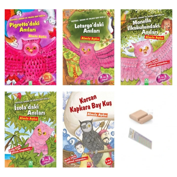 2den 3e Baykuş Serisi Hikaye Seti ( 5 Kitap ) Telefon Tutucu + okuma Ayracı