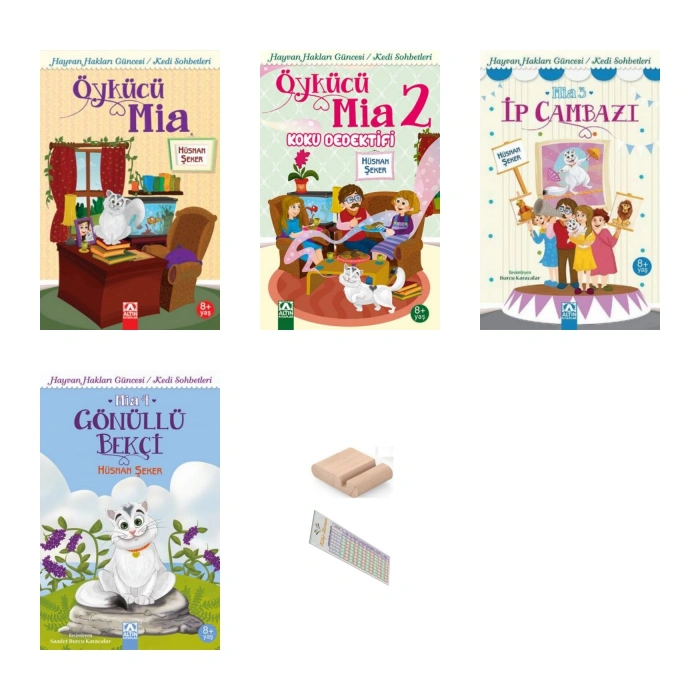 3. Sınıf Öykücü Kedi Mia - Hayvan Hakları Serisi 4 Kitap + Telefon Tutucu