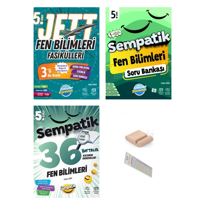 5.Sınıf Fen Fasikül-Soru Bankası-Kazanım Deneme Maarif 2027+Telefon Tutucu+Çözüm Ayracı