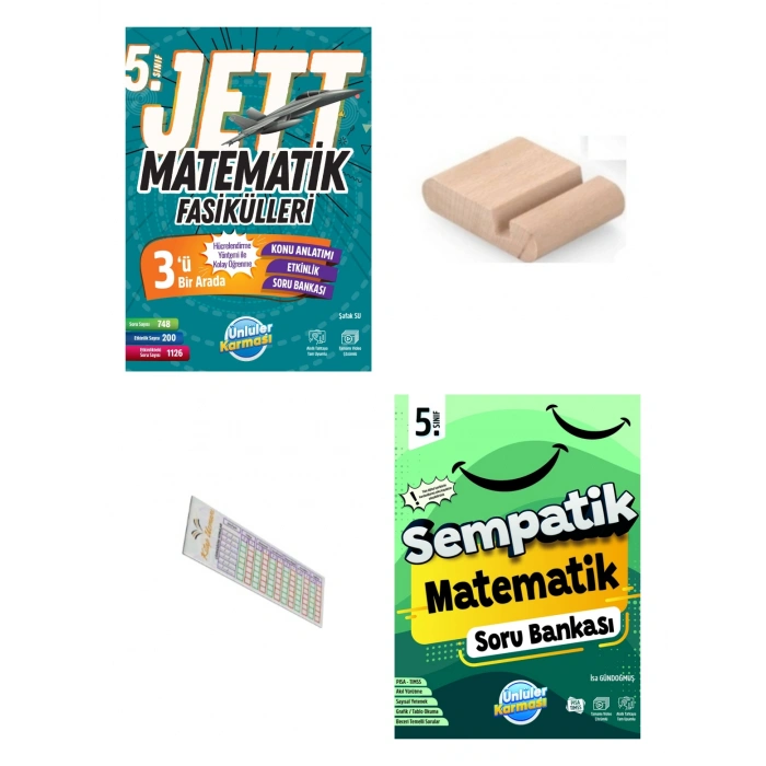 5.Sınıf Jettt Matematik-Sempatik Matematik Soru Bankası Maarif 2027+Çözüm Ayracı+Telefon Tutucu