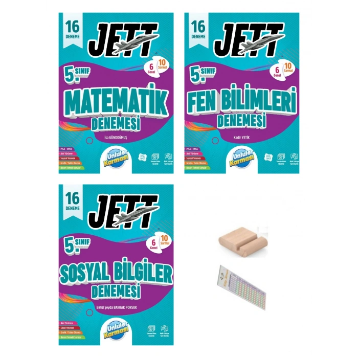 5.Sınıf Jettt Matematik Sosyal Fen 16LI Branş Denemesi Maarif 2027+Çözüm Ayracı+Telefon Tutucu