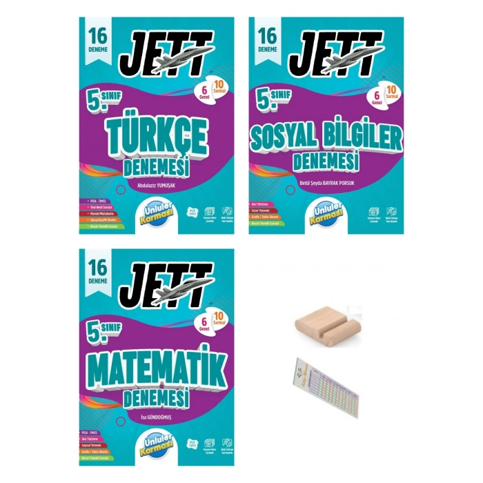 5.Sınıf Jettt Türkçe Sosyal Matematik 16LI Branş Denemesi Maarif 2027+Çözüm Ayracı+Telefon Tutucu