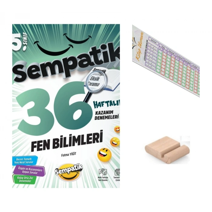 5.Sınıf Sempatik Fen 36 Hafta Kazanım Denemeleri Maarif 2027+Çözüm Ayracı+Telefon Tutucu