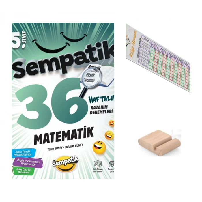 5.Sınıf Sempatik Matematik 36 Hafta Kazanım Denemeleri Maarif 2027+Çözüm Ayracı+Telefon Tutucu