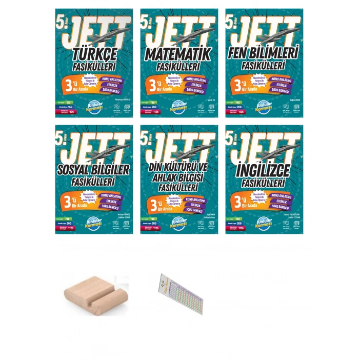 5.Sınıf Jett 6 LI FASİKÜL SETİ 2027 Maarif Modeli+Çözüm Ayracı+Telefon Tutucu