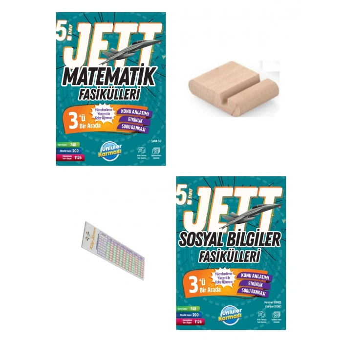5.Sınıf Jett Sosyal Matematik Fasikülleri 2027 Maarif Modeli+Çözüm Ayracı+Telefon Tutucu