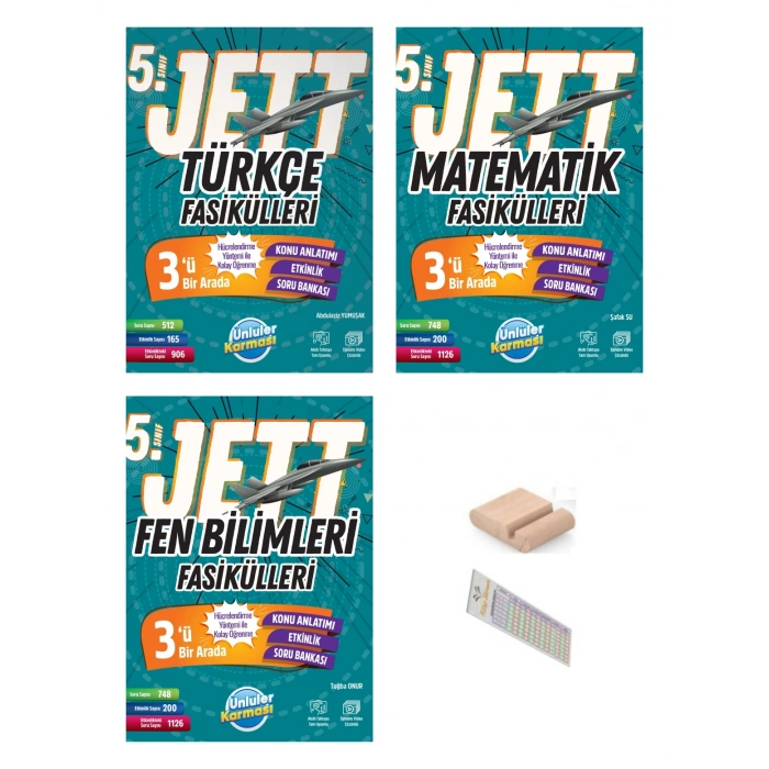 5.Sınıf Jett Türkçe Matematik Fen Fasikülleri 2027 Maarif Modeli+Çözüm Ayracı+Telefon Tutucu