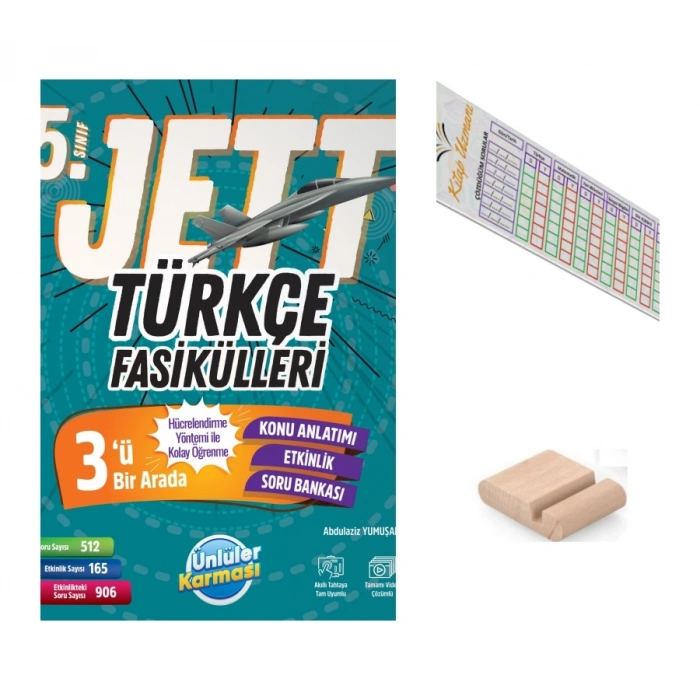 5.Sınıf Jett Türkçe Fasikülleri 2027 Maarif Modeli+Çözüm Ayracı+Telefon Tutucu