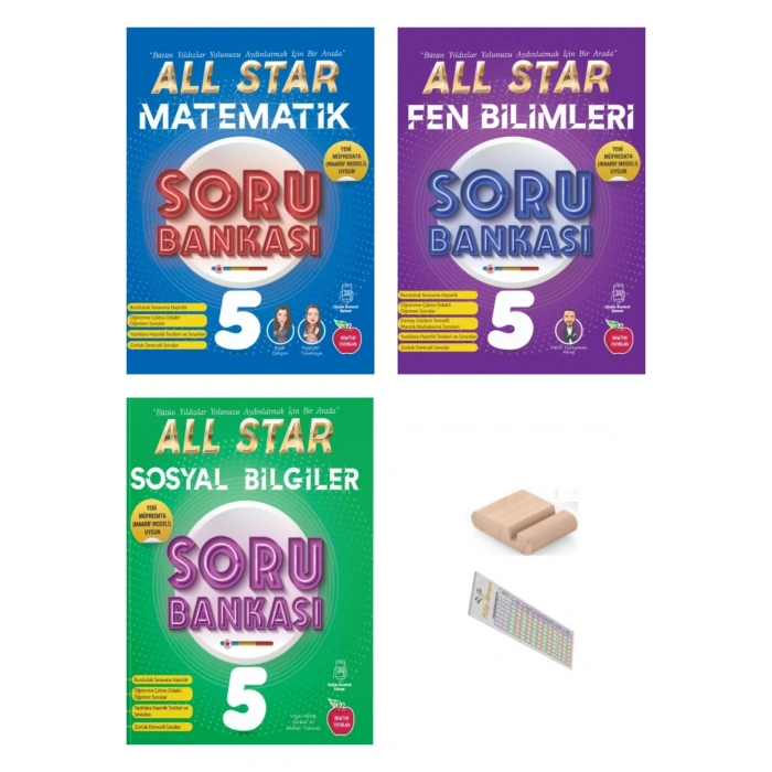 5.Sınıf ALL STAR Matematik Sosyal Fen Soru Bankası 2027 Maarif Modeli+Telefon Tutucu+Çözüm Ayracı