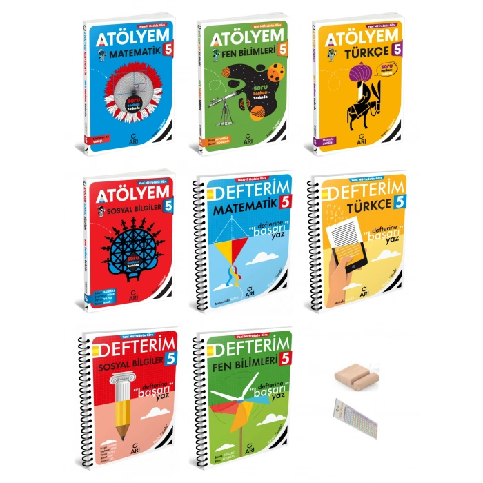 5.Sınıf DEFTER-ATÖLYEM SETİ 2027 Maarif Model+Telefon Tutucu +Çözüm Ayracı