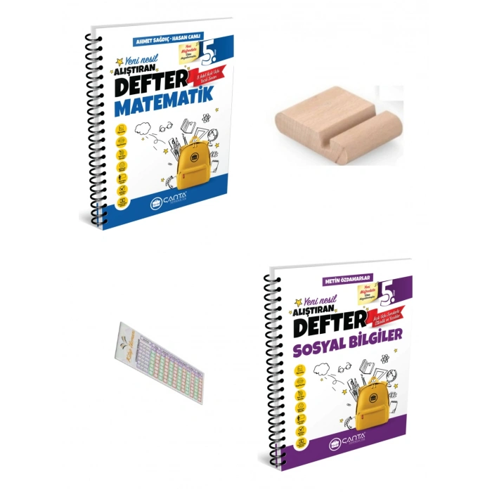 5.Sınıf Matematik Sosyal Bilgiler Alıştıran Defter Maarif Model 2027+Çözüm Ayracı+Telefon Tutucu