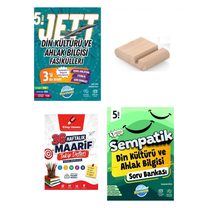 5.Sınıf Jett Din Fasikül-Sempatik Din Soru Bankası Maarif 2027+Maarif Defter+Telefon Tutucu