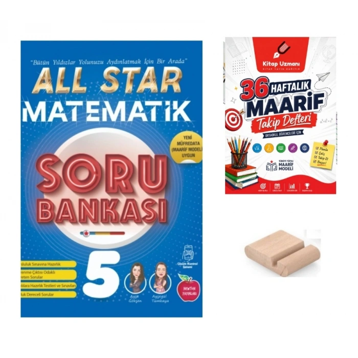 5.Sınıf ALL STAR Matematik Soru Bankası 2027 Maarif Modeli+Telefon Tutucu+Çözüm Ayracı+Maarif Defter