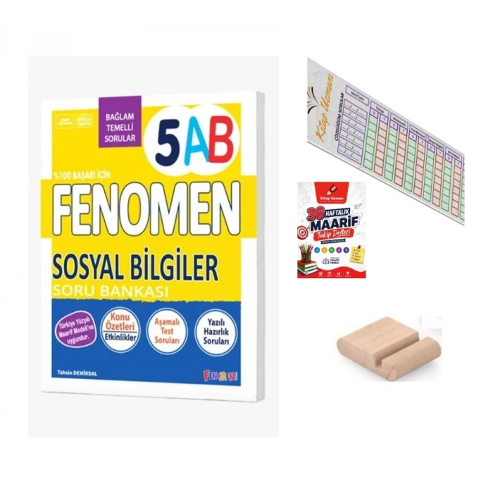 5.Sınıf 5 AB Sosyal Bilgiler Soru Bankası 2027 Maarif Model+Telefon Tutucu+Maarif Defteri