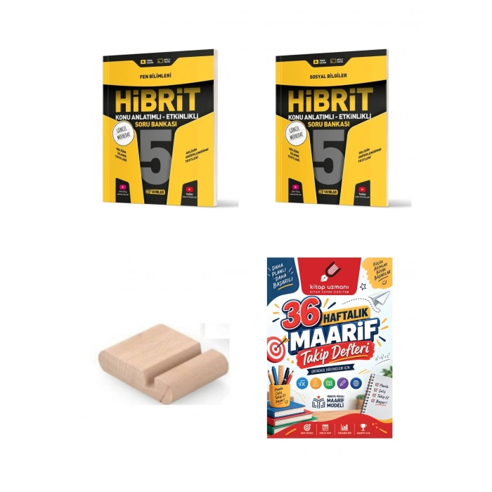 5.Sınıf Fen Sosyal Hibrit Soru Bankası+Çözüm Ayracı+Telefon Ayracı