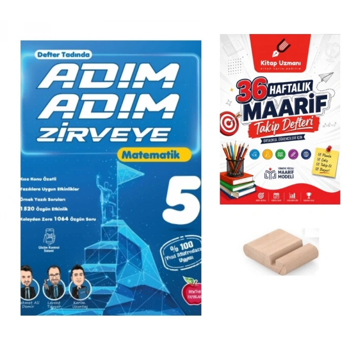 5.Sınıf Matematik ADIM ADIM ZİRVEYE 2027 Maarif Modeli + Telefon Tutucu +Maarif Defteri