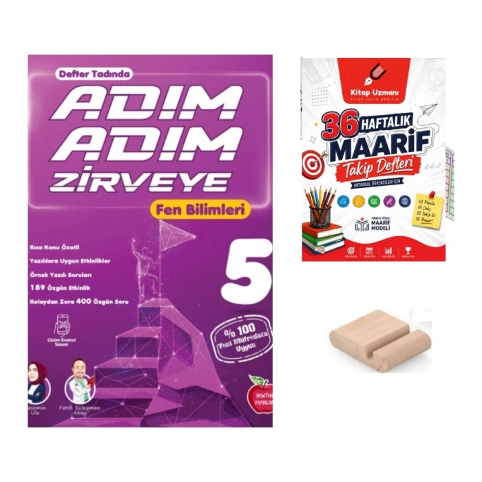 5.Sınıf Fen Bilimleri ADIM ADIM ZİRVEYE 2027 Maarif Modeli + Telefon Tutucu +Maarif Defteri