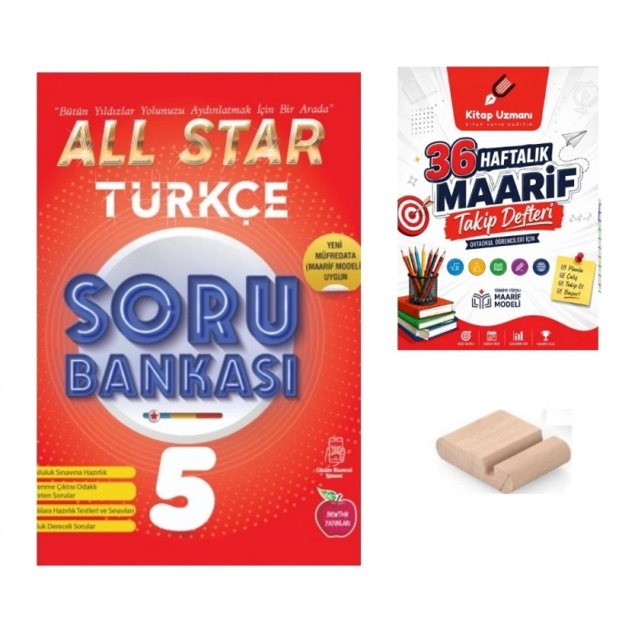 5.Sınıf Türkçe ALL STAR Soru Bankası 2027 Maarif Modeli+Telefon Tutucu+Maarif Defteri