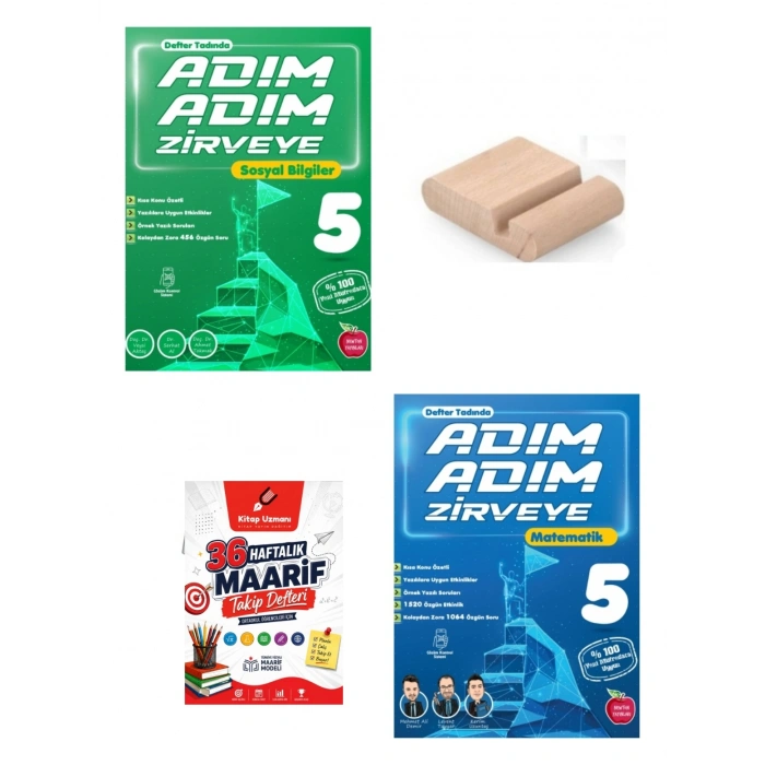 5.Sınıf Matematik Sosyal ADIM ADIM ZİRVEYE 2027 Maarif Modeli + Telefon Tutucu +Maarif Defteri