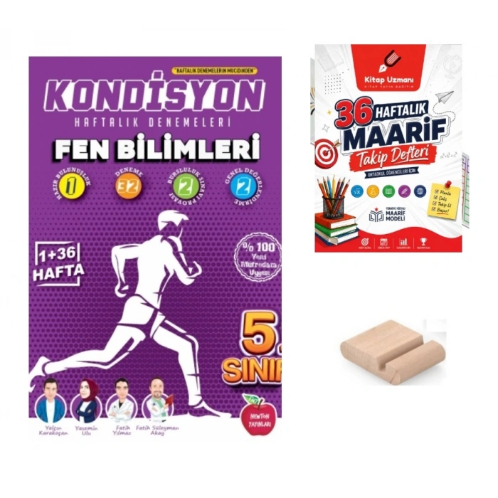 5.Sınıf Fen KONDİSYON Haftalık Kazanım Deneme 2027 Maarif Modeli+Telefon Tutucu+Maarif Defteri