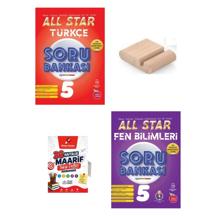 5.Sınıf Fen Bilimleri Türkçe ALL STAR Soru Bankası 2027 Maarif Modeli+Telefon Tutucu+Maarif Defteri