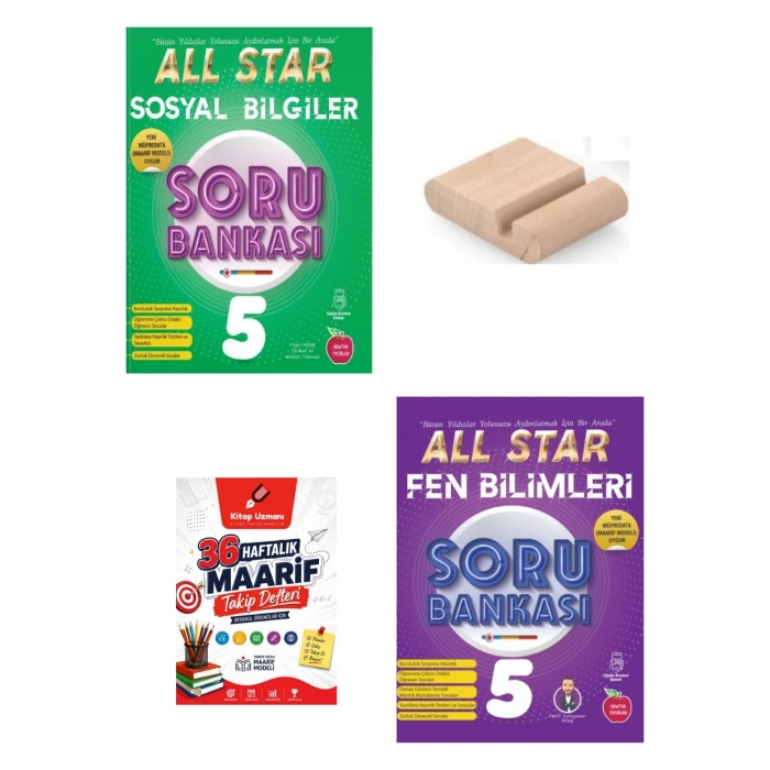 5.Sınıf Sosyal Bilgiler Fen ALL STAR Soru Bankası 2027 Maarif Modeli+Telefon Tutucu+Maarif Defteri