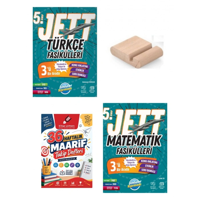 5.Sınıf Türkçe Matematik JETT Fasikülleri Maarif Müfredatı+Maarif Defteri+Telefon Tutucu