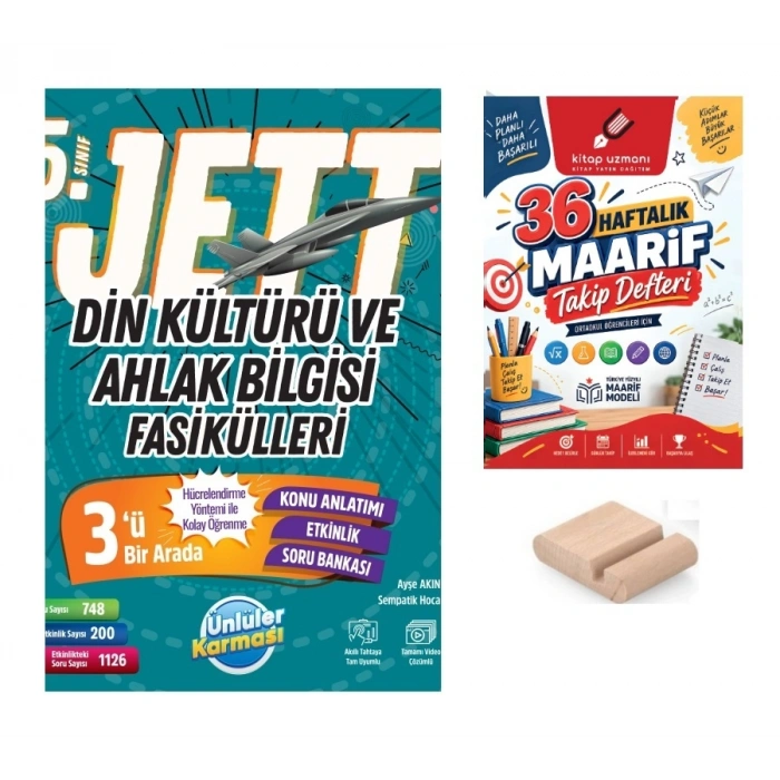 5.Sınıf Din Kültürü JETT Fasikülleri Maarif Müfredatı+Maarif Defteri+Telefon Tutucu