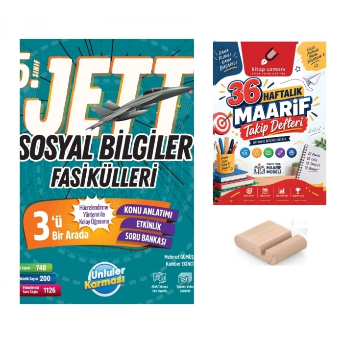 5.Sınıf Sosyal Bilgiler JETT Fasikülleri Maarif Müfredatı+Maarif Defteri+Telefon Tutucu
