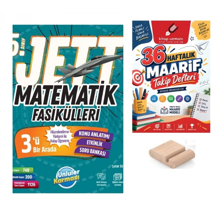 5.Sınıf Matematik JETT Fasikülleri Maarif Müfredatı+Maarif Defteri+Telefon Tutucu