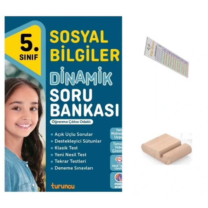 5.Sınıf Dinamik Sosyal Bilgiler Soru Bankası 2026 Maarif Müfredat+Telefon Tutucu+Çözüm Ayracı