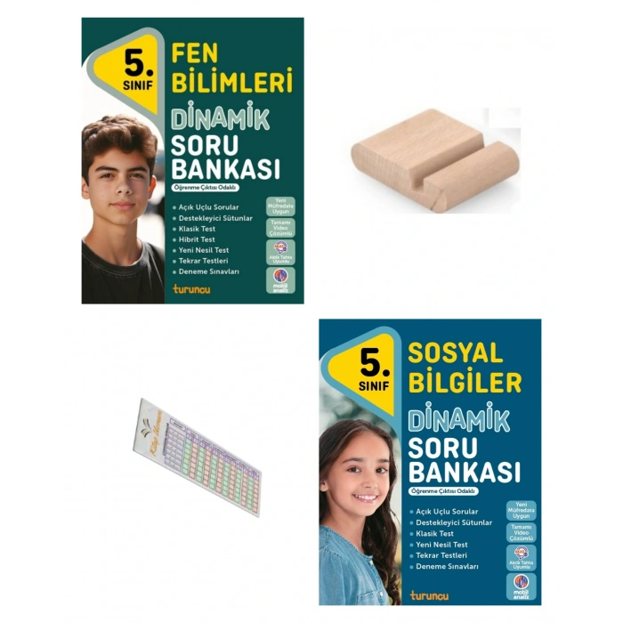 5.Sınıf Dinamik Sosyal Fen Bilgisi Soru Bankası 2026 Maarif Müfredat +Telefon Tutucu+Çözüm Ayracı