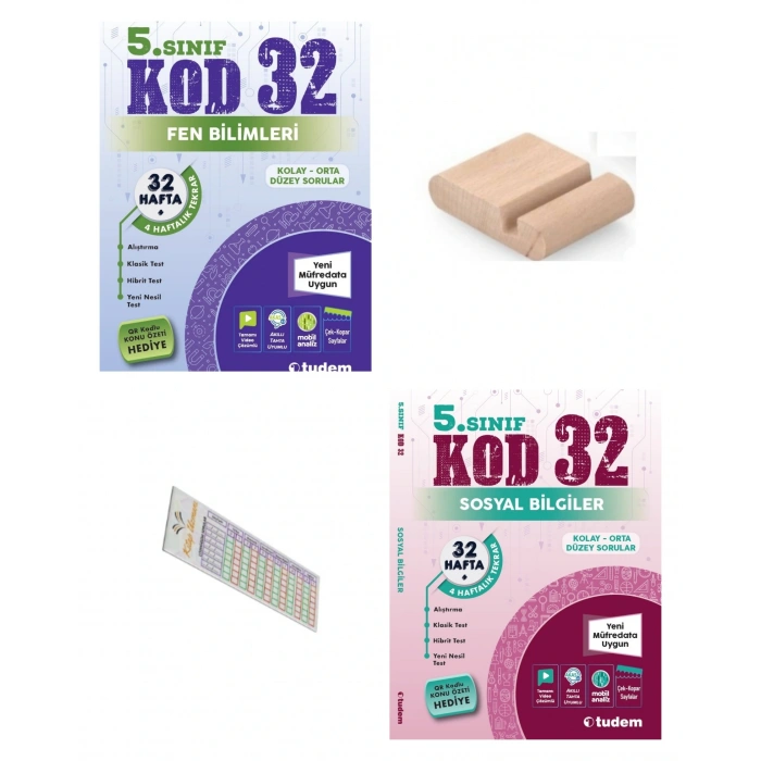 5.Sınıf KOD 32 Sosyal Bilgiler Fen Bilgisi Haftalık Deneme 2026 Maarif Müfredat+Telefon tutucu