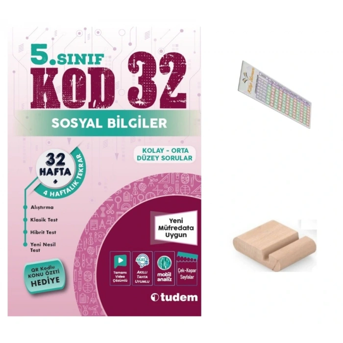 5.Sınıf KOD 32 Sosyal Bilgiler Haftalık Deneme 2026 Maarif Müfredat+Telefon Tutucu+Çözüm Ayracı