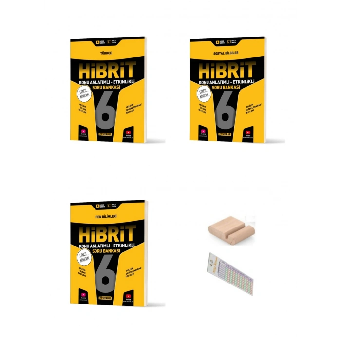 6. Sınıf Türkçe Sosyal Fen HİBRİT Soru Bankası+Çözüm Ayracı+Telefon Ayracı