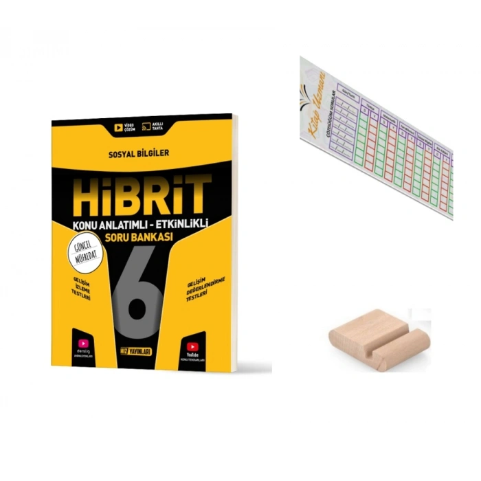 6. Sınıf Sosyal HİBRİT Soru Bankası+Çözüm Ayracı+Telefon Ayracı