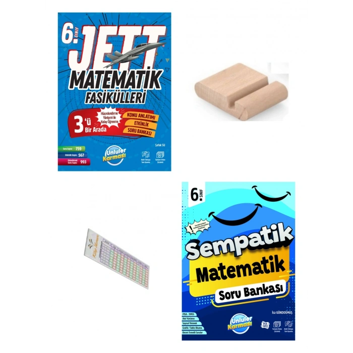 6.Sınıf Jettt Matematik Fasikül -Sempatik Matematik Soru Bankası Maarif 2027+Telefon Tutucu