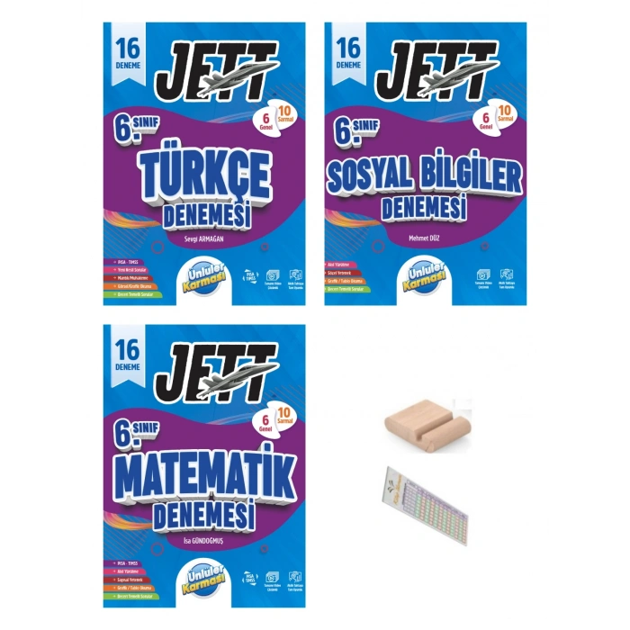 6.Sınıf Jettt Türkçe Sosyal Matematik 16 lı Branş Denemesi Maarif 2027+Çözüm Ayracı+Telefon Tutucu