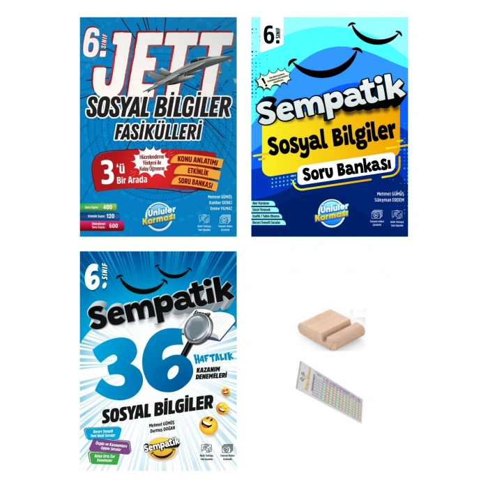 6.Sınıf Sosyal Fasikül- Soru Bankası- Kazanım Deneme +Çözüm Ayracı +Telefon Tutucu