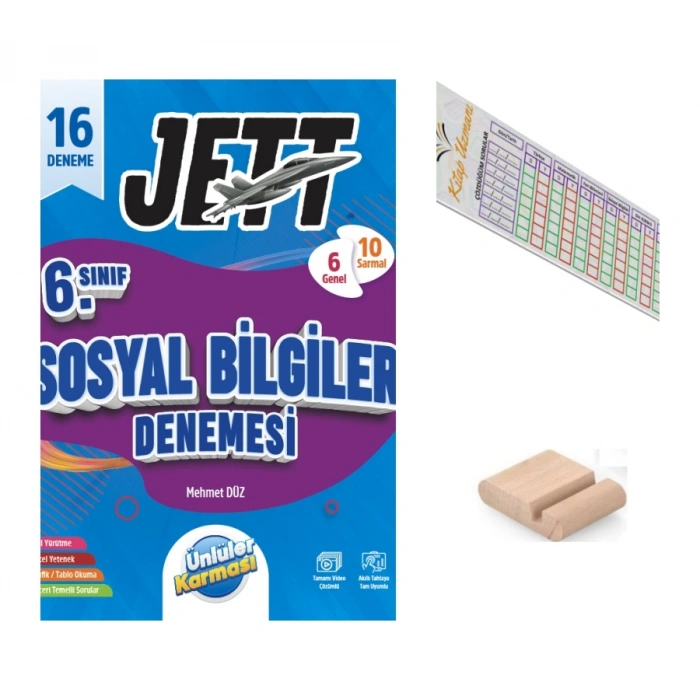 6.Sınıf Jettt Sosyal Bilgiler 16 lı Branş Denemesi Maarif 2027+Çözüm Ayracı+Telefon Tutucu