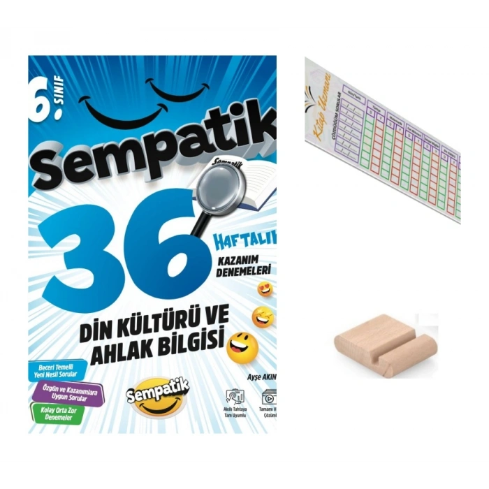 6.Sınıf Sempatik Din 36 Hafta Kazanım Denemeleri Maarif 2027+Çözüm Ayracı+Telefon Tutucu