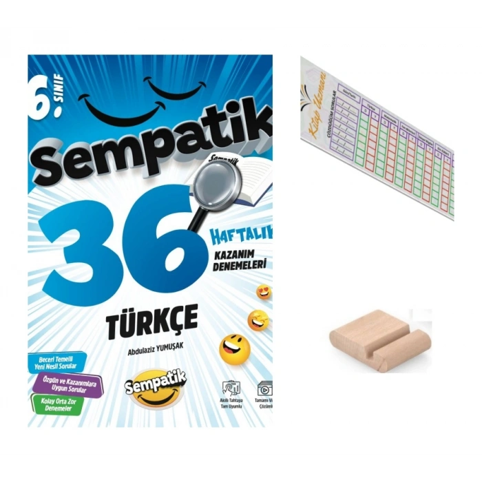 6.Sınıf Sempatik Türkçe 36 Hafta Kazanım Denemeleri Maarif 2027+Çözüm Ayracı+Telefon Tutucu