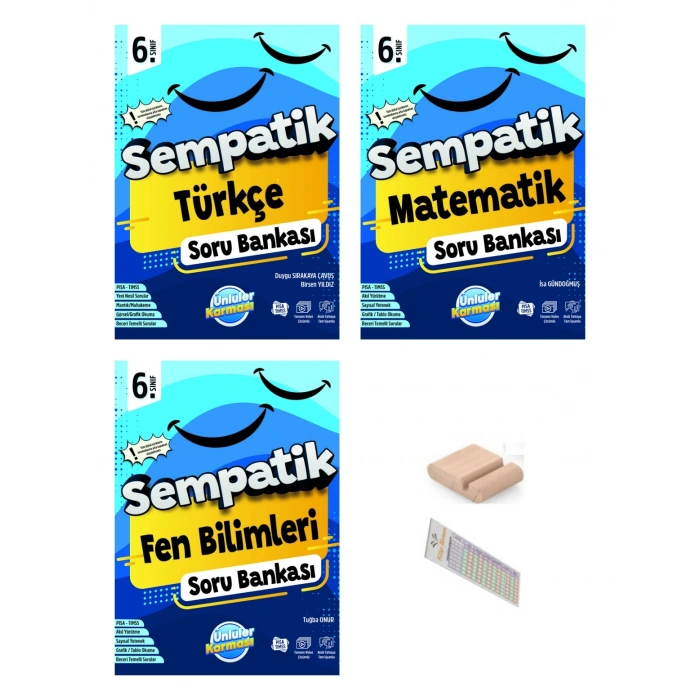 6.Sınıf Sempatik Türkçe Fen Matematik Soru Bankası Maarif 2027 +Telefon Tutucu+Çözüm Ayracı