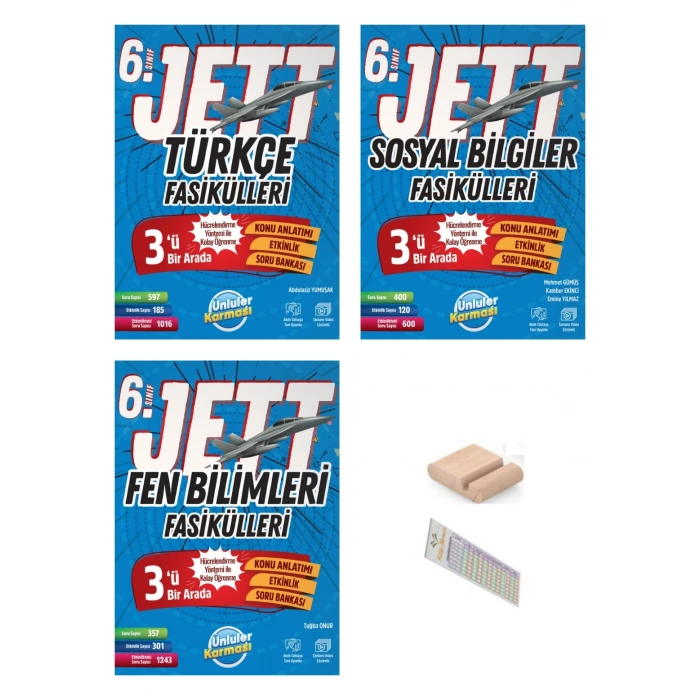 6.Sınıf Jett Sosyal Türkçe Fen Bilimleri Fasikülleri 2027 Maarif Modeli+Çözüm Ayracı+Telefon Tutucu