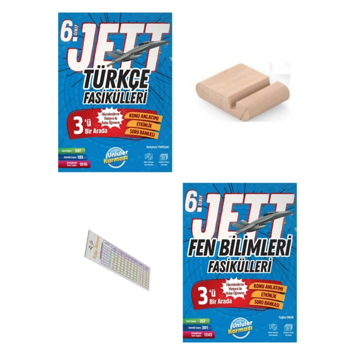 6.Sınıf Jett Fen Bilimleri Türkçe Fasikülleri 2027 Maarif Modeli+Çözüm Ayracı+Telefon Tutucu