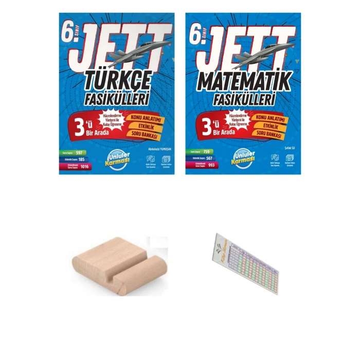 6.Sınıf Jett Türkçe Matematik Fasikülleri 2027 Maarif Modeli+Çözüm Ayracı+Telefon Tutucu