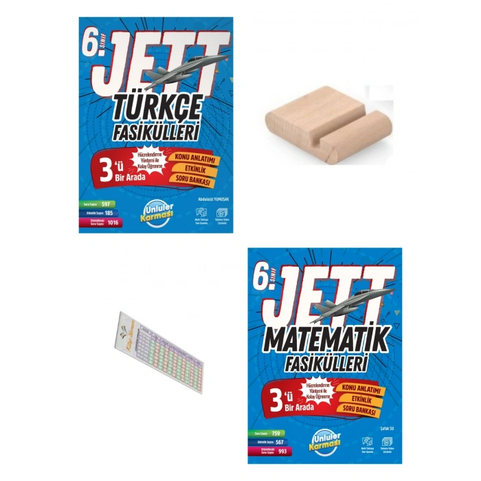 6.Sınıf Jett Türkçe Matematik Fasikülleri 2027 Maarif Modeli+Çözüm Ayracı+Telefon Tutucu