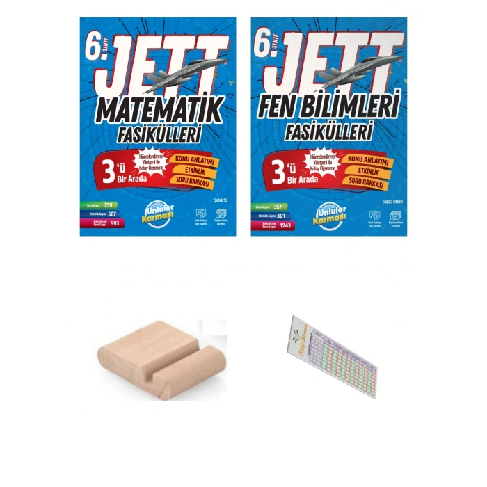 6.Sınıf Jett Matematik Fen Fasikülleri 2027 Maarif Modeli+Çözüm Ayracı+Telefon Tutucu